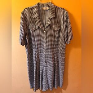 Vintage CDC Gingham Button-Front Romper Black & White Size L